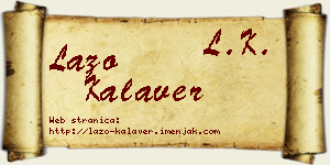 Lazo Kalaver vizit kartica